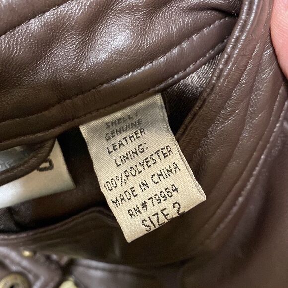 CHICOS Leather Davita Bomber Motorcycle Jacket - Picture 7 of 12